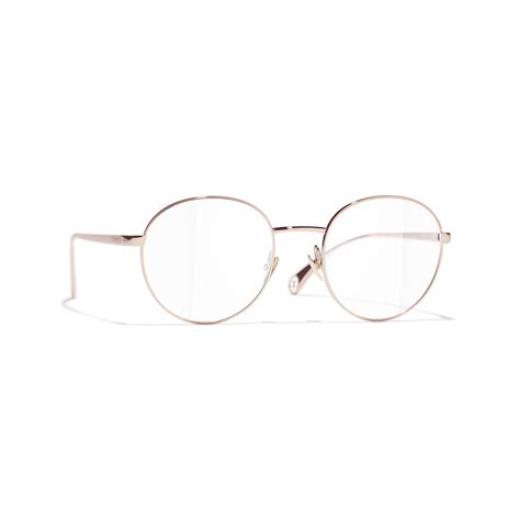 Optical: Oval Eyeglasses, metal Beige, Pink & Gold.